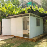 Abri de jardin modulaire isolé 4x3m blanc - plancher inclus - Everbox Ma boutique